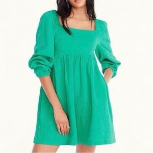 Jcrew square-neck soft gauze dress